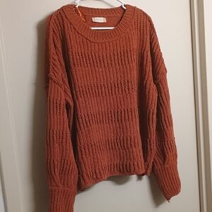 Altar'd State Textured Knit Sweater in Rust